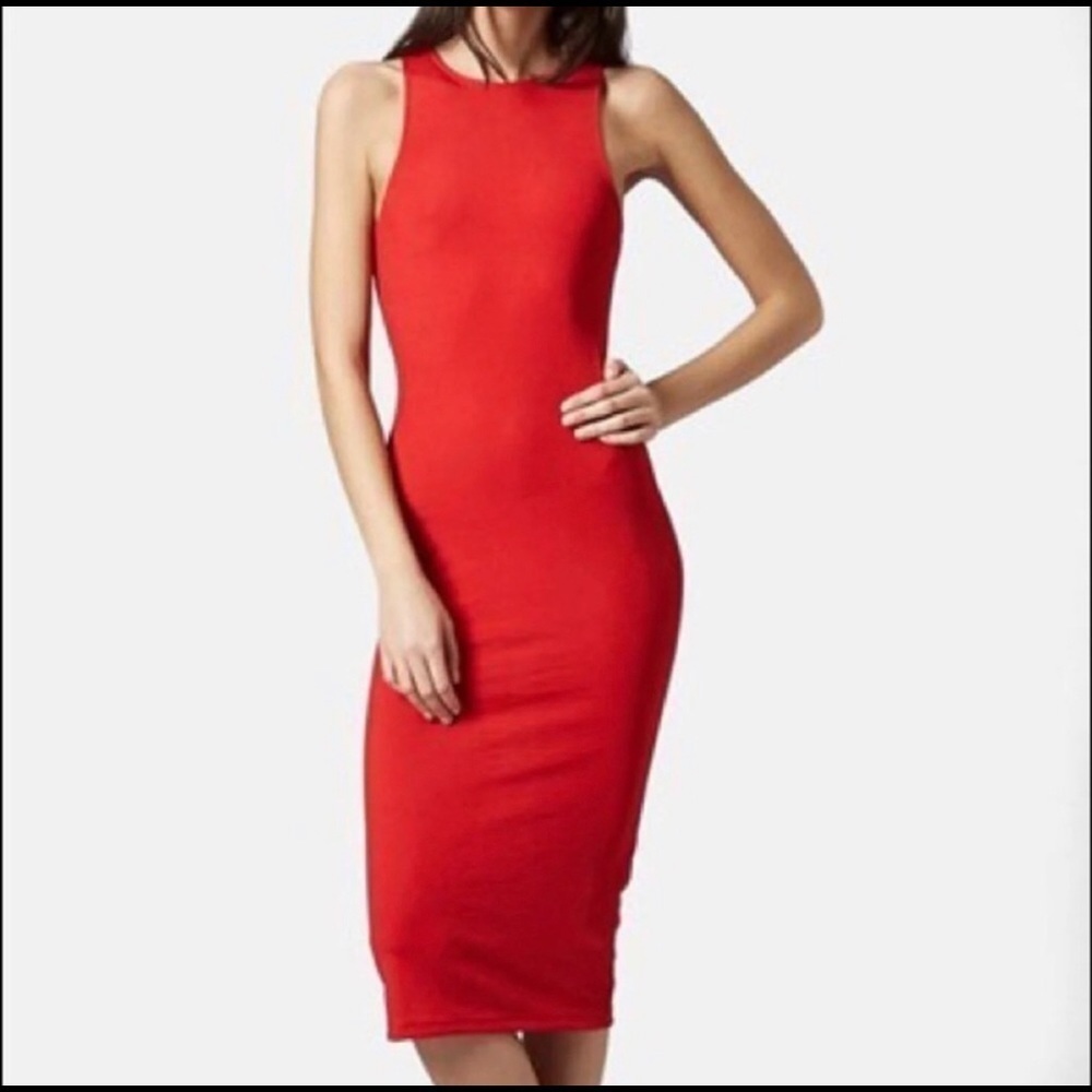 Topshop Women’s Ribbed Tank Midi Bodycon Dress US 6